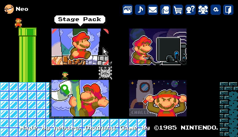 Stage Pack selected on the SFMB main menu