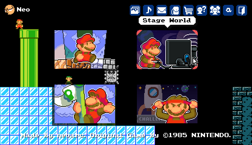 Stage World selected on the SFMB main menu